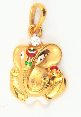 

Bhurmal Aidanmal Jewellers Ganpati Bappa 18kt Cubic Zirconia Yellow Gold Pendant