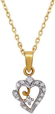 mahi Lovely Heart Gold-plated Cubic Zirconia Alloy Pendant