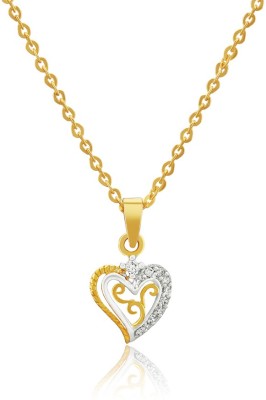 mahi Heart Bunch of Love Gold-plated Cubic Zirconia Brass, Alloy Pendant