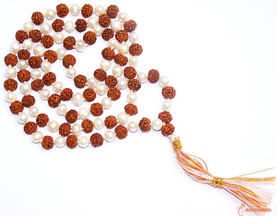 Narayan Religious Shopee Rudraksh With Moti Mala Cotton Dori