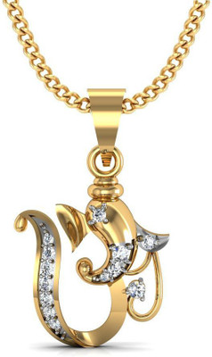 Avsar 14kt Swarovski Crystal Yellow Gold Pendant