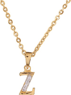 mahi Z Letter Gold-plated Cubic Zirconia Alloy Pendant