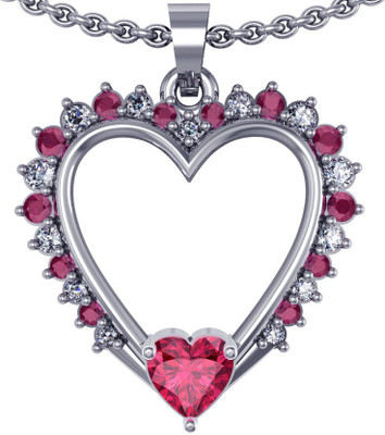 Shruti Rose Rhodium Sterling Silver Pendant