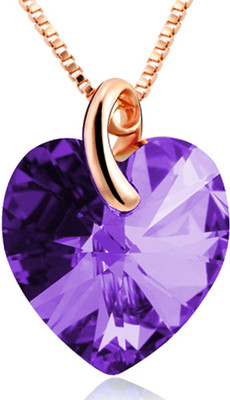 

Peora Dazzling Heart Gold-plated Crystal Alloy Pendant