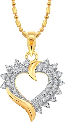 VIGHNAHARTA Golden Miracle Heart Gold-plated Cubic Zirconia Alloy Pendant
