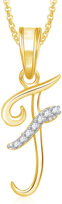 

Amaal Gold Plated 'F' Letter Pendant Locket Alphabet Heart With Chain Gold-plated Alloy Pendant