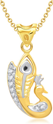86% OFF on VK Jewels Charming Mayur Gold Plated for Women & Girls Cubic Zirconia Alloy Pendant