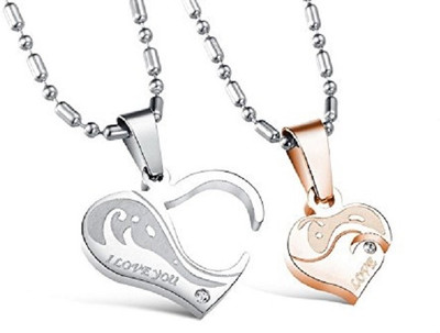 

Girlz! Couple Dual Heart His And Her Alloy Pendant Set