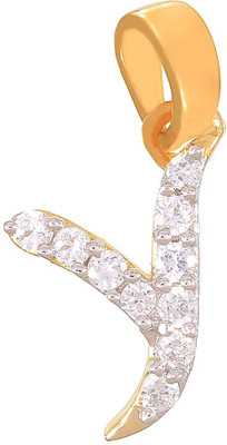 mahi Youthful Y Initial Gold-plated Cubic Zirconia Alloy Pendant