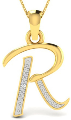 

Kataria Jewellers Letter R 14Kt BIS Hallmarked Gold Alphabet Initial Yellow Gold Plated 14kt Diamond Yellow Gold Pendant