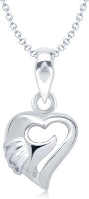 72% OFF on Vina Fashion Jewellery Heart Shape diamond couple Valentine Eternal Rhodium Plated for Women & Girls Cubic Zirconia Alloy Pendant