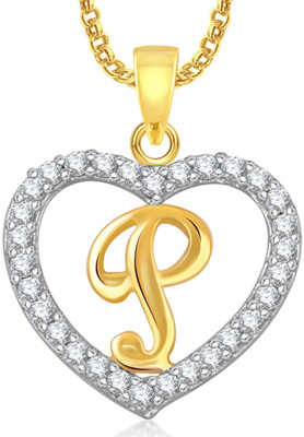 

Amaal Heart 'P' Alphabet Pendant Gold-plated Alloy Pendant