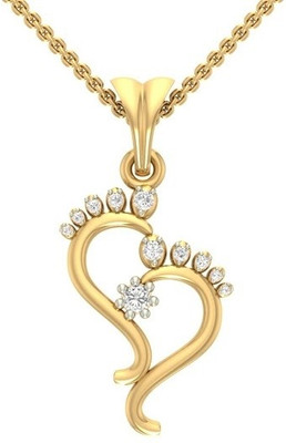 

Jewels5 Kamal 18kt Diamond Yellow Gold Pendant(Rhodium Plated)