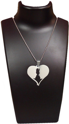 

Men Style High Polished Cutting Heart Love Stainless Steel Pendant Set