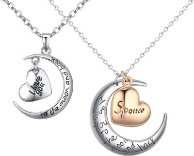 

Aaishwarya Lovey Dovey Silver Finish Couple Alloy Pendant Set