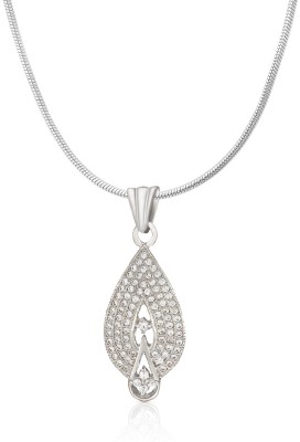 mahi Rhodium Cubic Zirconia Brass, Alloy Pendant