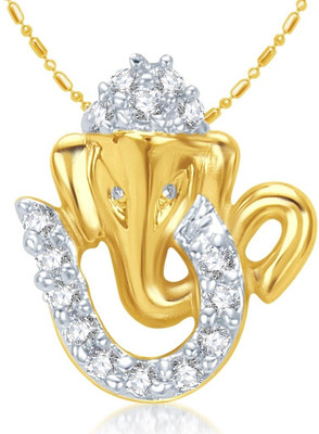 

Sukkhi Cubic Zirconia Studded Ganesha Gold-plated, Rhodium Cubic Zirconia Alloy Pendant