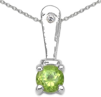 Johareez Rhodium Peridot Sterling Silver Pendant