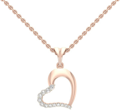 

Jewels5 Love Me 18kt Diamond Rose Gold Pendant(Rhodium Plated)