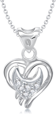 84% OFF on Vina Fashion Jewellery Heart Shape diamond couple Valentine Just Say Love Rhodium Plated for Women & Girls Cubic Zirconia Alloy Pendant
