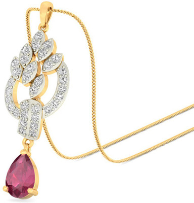 Aucent by PC Jeweller The Aridatha 18kt Diamond, Ruby Yellow Gold Pendant(Yellow Gold Plated) Aucent by PC Jeweller The Aridatha 18kt Diamond, Ruby Yellow Gold Pendant(Yellow Gold Plated)