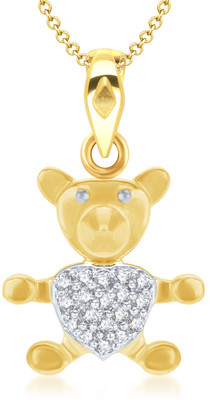 86% OFF on VK Jewels Teddy Bear Yellow Gold Cubic Zirconia Alloy Pendant