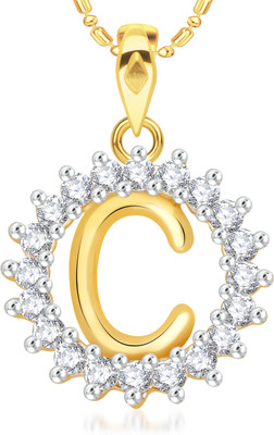 

VK Jewels Initial Letter C Gold-plated Cubic Zirconia Alloy Pendant