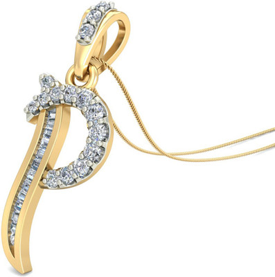 WearYourShine by PC Jewellers The Prima P Diamond 18kt Diamond Yellow Gold Pendant WearYourShine by PC Jewellers The Prima P Diamond 18kt Diamond Yellow Gold Pendant