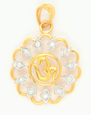

Bhurmal Aidanmal Jewellers Om 18kt Cubic Zirconia Yellow Gold Pendant