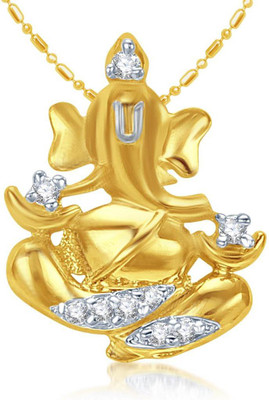 

Sukkhi Cubic Zirconia Studded Ganesha Gold-plated, Rhodium Cubic Zirconia Alloy Pendant