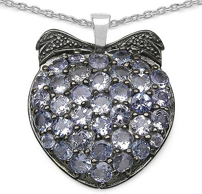 

Johareez 4.14CTW Genuine Tanzanite .925 Sterling Silver Pendant Rhodium Tanzanite Sterling Silver Pendant