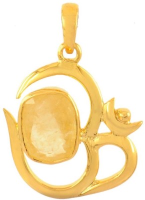 Nirvana Gems 6.25 Ratti Pukhraj Lucky Charm For Success and Happiness Gold-plated Sapphire Alloy, Stone Pendant