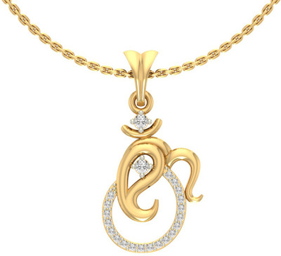 

Jewels5 Vinayaka 18kt Diamond Yellow Gold Pendant(Rhodium Plated)