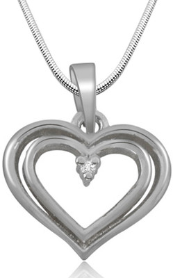 

Kataria Jewellers 92.5 BIS Hallmarked Silver and American Diamonds Valentine's Heart Silver Pendant