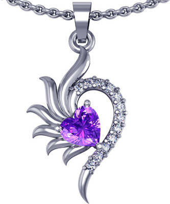 78% OFF on Suvam Jewels Rossy Rhodium Zircon Sterling Silver Pendant