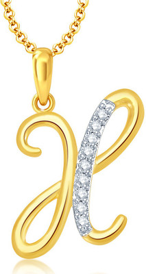 

Sukkhi Letter "X" Gold-plated, Rhodium Cubic Zirconia Alloy Pendant