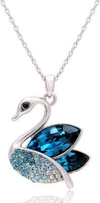 Aaishwarya Silver Swarovski Crystal Alloy Pendant