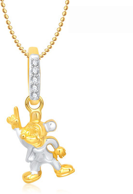 

Meenaz Mickey Mouse Rhodium Cubic Zirconia Alloy Pendant