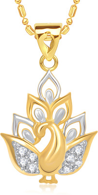 

VK Jewels Beautiful Mayur Gold-plated Cubic Zirconia Alloy Pendant
