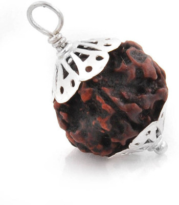 SHIVOHAM 5 Mukhi Rudraksha with Sliver Cap Silk Dori
