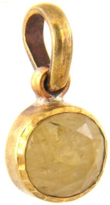 Nirvana Gems 7.25 Ratti Yellow Sapphire Pukhraj For Overseas Jobs Gold-plated Sapphire Alloy, Stone Pendant
