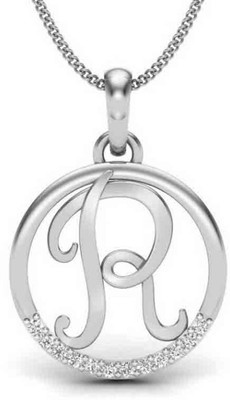 

Kataria Jewellers Letter "R" American Diamond 92.5 BIS Hallmarked Silver Pendant