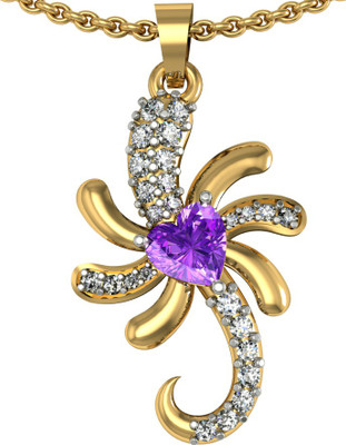 78% OFF on Suvam Jewels Rossy Yellow Gold Zircon Sterling Silver Pendant