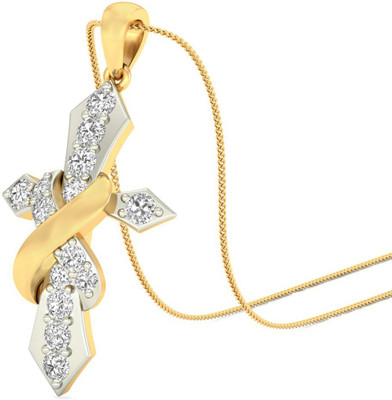 Aucent by PC Jeweller The Messiah Cross 18kt Diamond Yellow Gold Pendant(Yellow Gold Plated) Aucent by PC Jeweller The Messiah Cross 18kt Diamond Yellow Gold Pendant(Yellow Gold Plated)