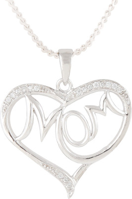 Swasti Jewels Mom And Kid Eternal Love Gift Collection Rhodium Cubic Zirconia, Zircon Metal Pendant available at flipkart for Rs.1350
