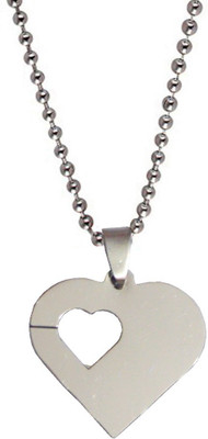 Men Style New Heart Shaped Pendant Necklace Chain Stainless Steel Pendant Set
