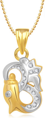 

Meenaz Aum Sqaure Shape Gold & Rhodium Cubic Zirconia Alloy Pendant
