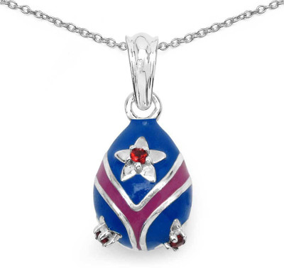 

Johareez Exotic Rhodium Garnet Sterling Silver Pendant