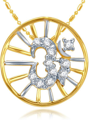 

Sukkhi Cubic Zirconia Studded Ganesha Gold-plated, Rhodium Cubic Zirconia Alloy Pendant