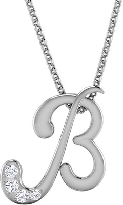 

Kataria Jewellers Letter B 92.5 BIS Hallmarked Silver Alphabet Initial White Gold Plated Silver Pendant